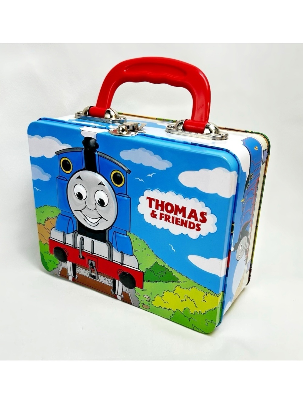 Large Thomas Wooden Train Lot + Tin Lunch Box Case Oliver Sodor Topham Hat